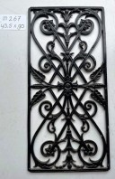 Deurroosters gietijzer antiek: éénmalige exemplaren - <strong>M267: </strong>43,5 x 90 cm </strong> Geschopeerd en zwart gepoedercoat