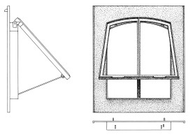 Staal voor rieten kap - <strong>ST.1:</strong> Maten:<br>67 cm x 83 cm<br>Glasmaat:<br>48 x 58 cm<br>(2 x 24 cm)<br><strong>ST.2:</strong><br>Maten: 67 x 103 cm<br>Glasmaat:<br>48 x 78 cm<br>(2 x 24 cm)